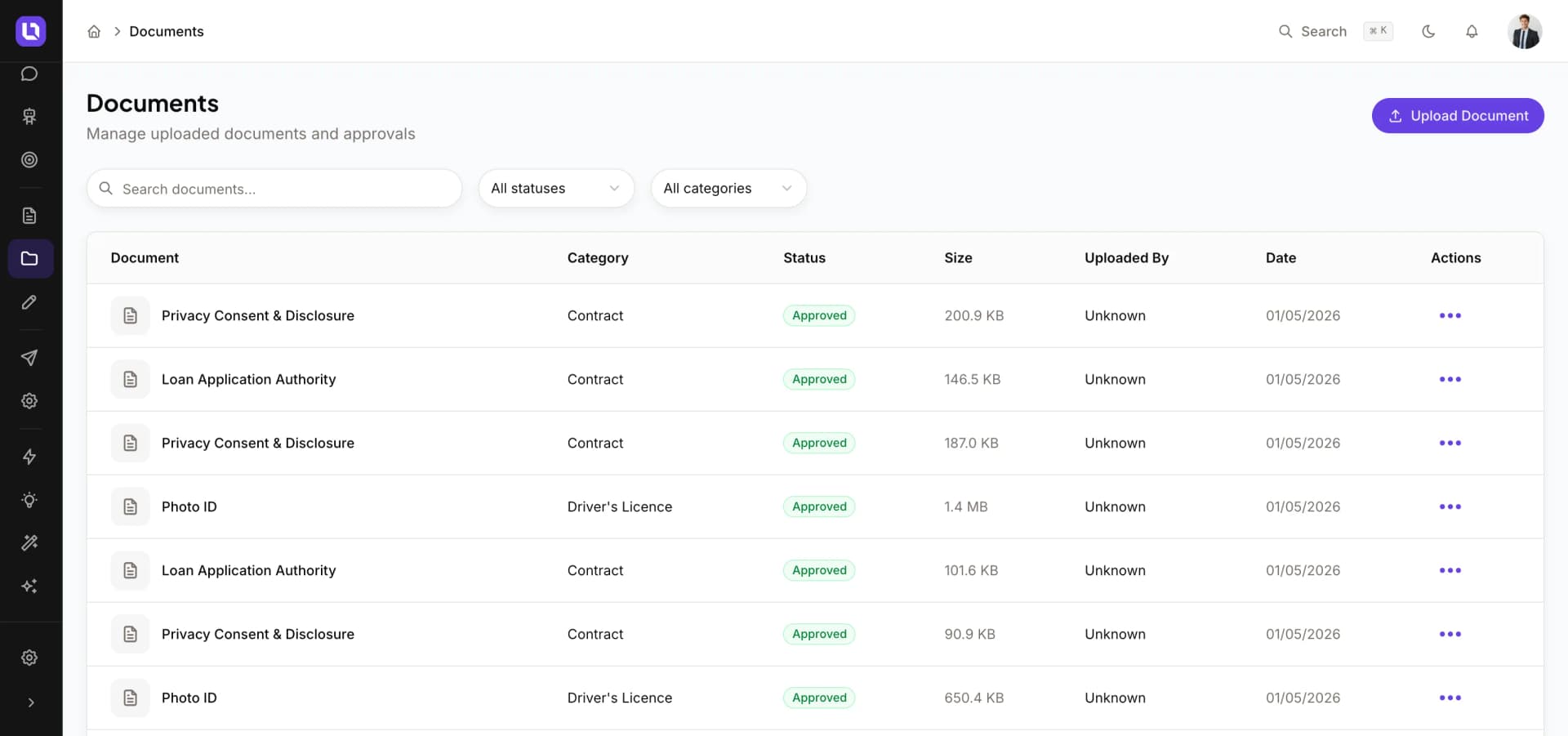 Document Management & eSign in the Lend1 platform