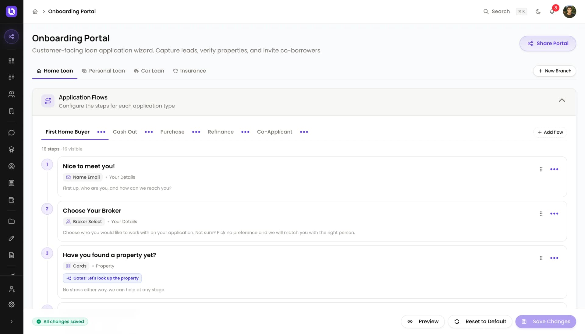 Customer Portal & Onboarding in the Lend1 platform