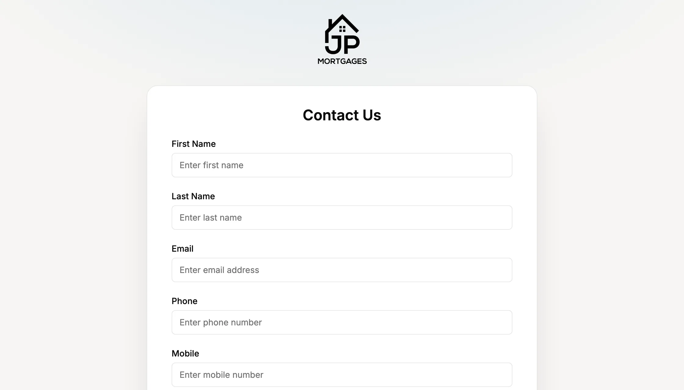 Forms in the Lend1 platform