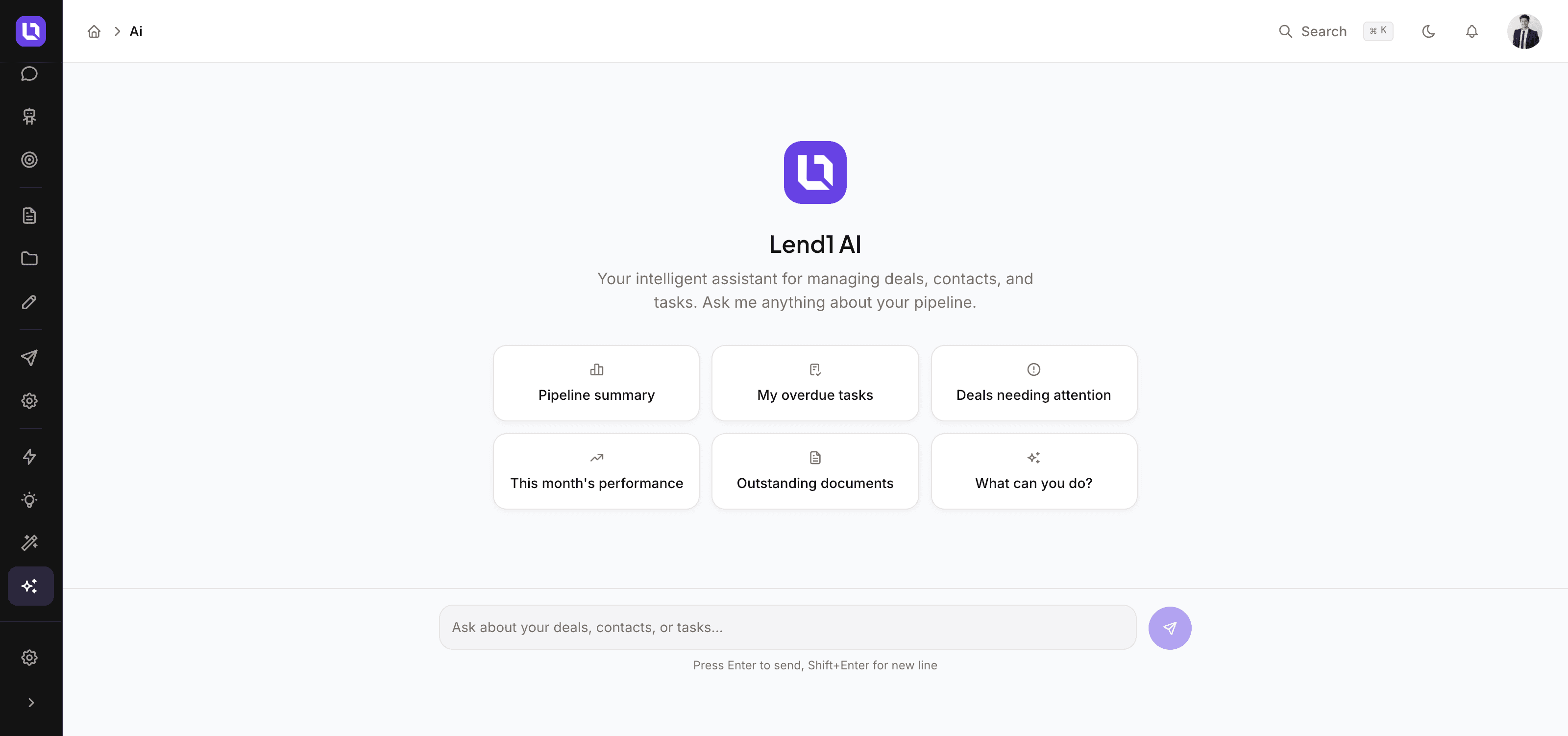 Lend1 AI assistant